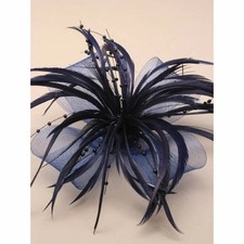 Navy Blue Fascinator with Net