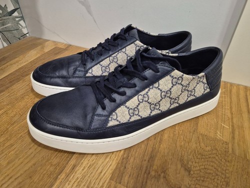 Gucci supreme navy trainers - gg,