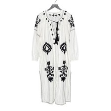 Zara Embroidered White Black