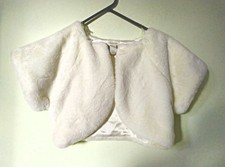 Monsoon Girls Cream Faux-Fur Bolero - Age 9-10 - NEW