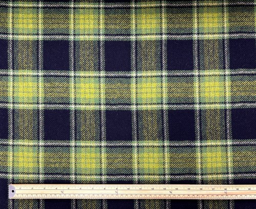 Pure wool tartan fabric large - fabric,