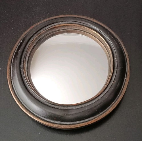 Small round wall mirror - wall, dark