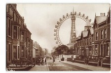 Wheel and Tower from Adelaide Street Blackpool RPPC Postcard
