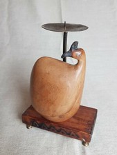 Rustic style wood grouse bird pillar candle spike