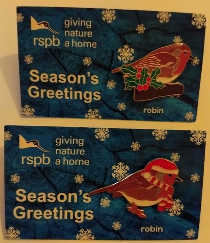 Rspb pin badge robins - badge, on