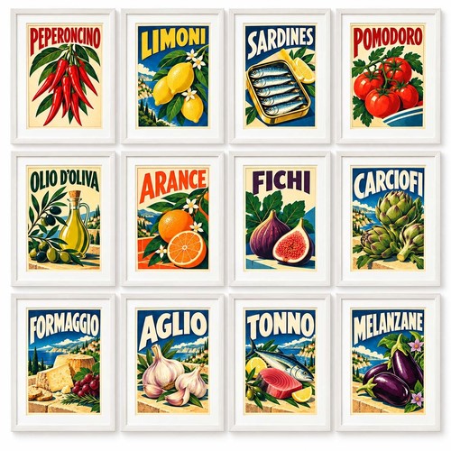 Vintage italian food - vintage, posters