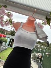 Womens Primark Ribbed Cropped Bralette Tops - Brand New - Pack Of 2
