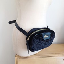 BNWOT 'GUESS' Quilted Velvet Ladies Belt Bum Waist Bag Black 