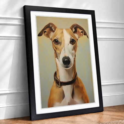 Whippet realism framed - whippet,