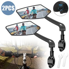 2Pcs Bicycle Handlebar Mirrors 360° Wide Angle Cycling Rearview HD Safe Mirror