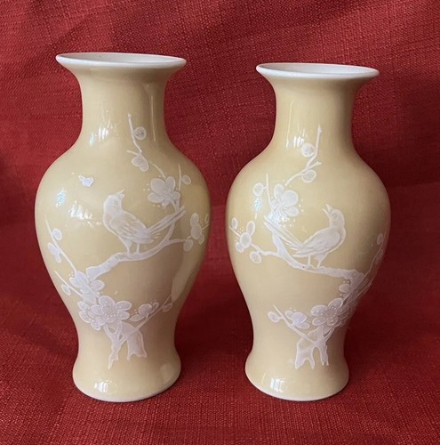 Chinese yellow porcelain vases - chinese,