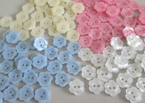 Baby flower buttons 4 - 10,