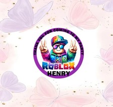 PERSONALISED ROBLOX THANK YOU,SWEET CONE STICKERS PARTY BAG LABELS BIRTHDAY