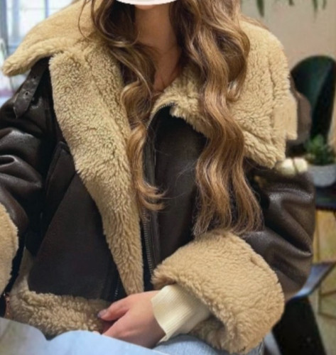 Bnwt zara brown faux - bnwt, leather