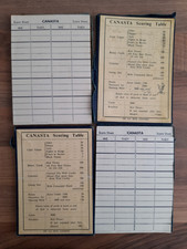 4 x DE LA RUE Canasta SCORING