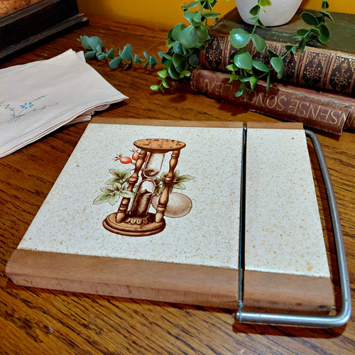Retro wooden cheese board - cheese,