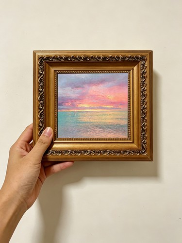 Pastel ocean sunset original - pastel,
