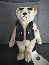 Steiff Blond Biker Teddy Bear ‘Harvey’ With Tags 25cm 663284
