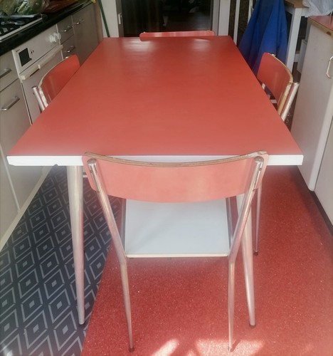 Vintage 1950s red formica - 1950s,