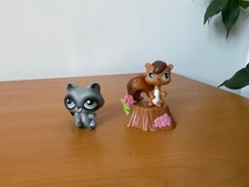 LPS Littlest Pet Shop Chipmunk #195 & Raccoon #196 - Pet Pairs - 2007 Release