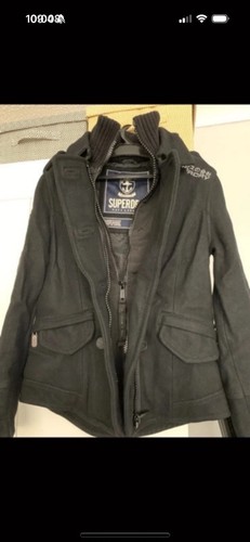 Superdry pea coat black - black,, size