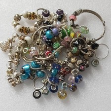 Mixed Bundle Silver Tone Bracelets European Style Charms  Beads Job Lot