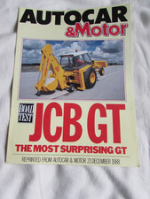 @JCB GT Road Test  Report from Autocar & Motor Brochure December 1988 @