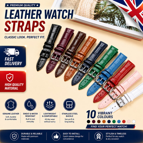 Crocodile leather watch strap - watch,