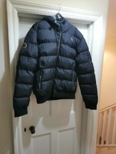 Crosshatch Padded Fleece Winter Jacket Black Size Large (A10)