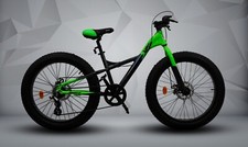 Fat bicycle with 7-Speed Gear System, 24-Inch Wheels, Disc Brakes, Off-Road and