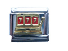 SILVER FRUIT MACHINE ITALIAN CHARM fits all 9mm classic Italian bracelet TE2