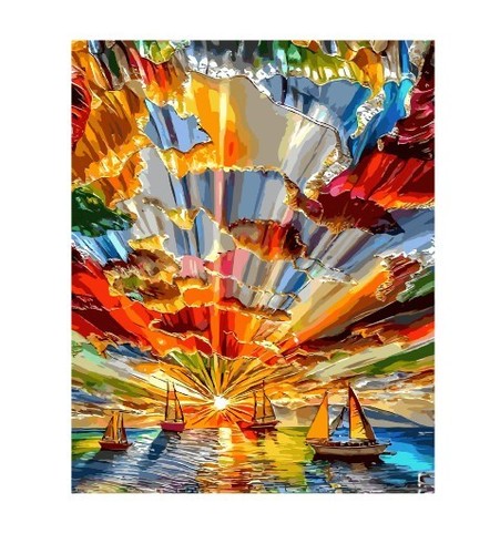 Wall art metal sign - sail, boats