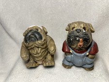 2x Bulldog Type Ornaments Dog