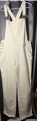 Off white distressed overalls - off,