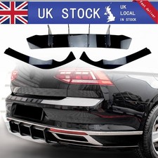 For VW Passat B8.5 2020+ Rear Blade Fin Diffuser Body Kit Spoiler Trim Black