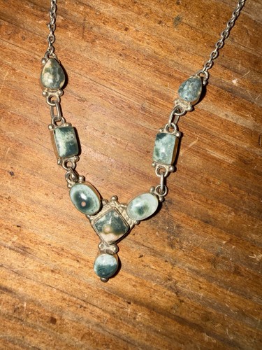 Vintage sterling silver - silver, green
