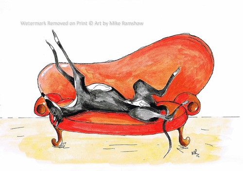 Greyhound whippet lurcher art - whippet,
