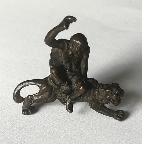 Japanese bronze man - bronze, tiger