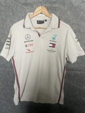 Stitchd Mercedes AMG Polo Shirt Men’s Large White Short Sleeve Motorsport 
