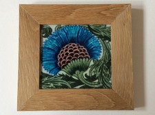 WILLIAM DE MORGAN SUPERB KNOWN DESIGN  6"  FLORAL TILE FRAMED READY TO HANG VGC