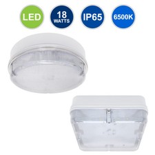 18W LED Round or Square Surface Mount FLUSHLIGHT BULKHEAD Ceiling Light IP65 