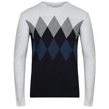 Argyle Diamond Jumper New Pure Cotton Mens Famous Crew Neck Sweater Pullover Top
