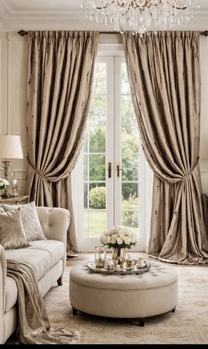 Pure silk curtains embroidered - pure, curtains,embroidered