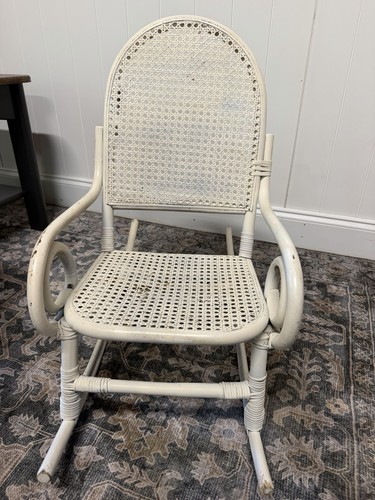 White vintage wicker rattan - white, wicker/rattan