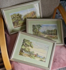 3x Oil Paintings Framed On