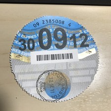 UK Road Tax Disc 30 September 2012 Issued in Bristol