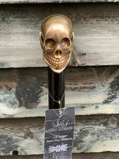 Skull Handle Foldable Wooden Walking Stick Cane - All Sizes for Men and Woman