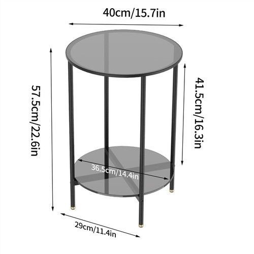 Round end table tempered glass - round,