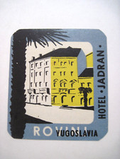 Vintage Travel Luggage Label for "Hotel Jadran" Yugoslavia *