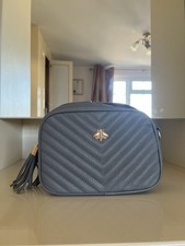 Grey Bumble Bee Gold Detail Quilted  Shoulder Bag New Without Tags